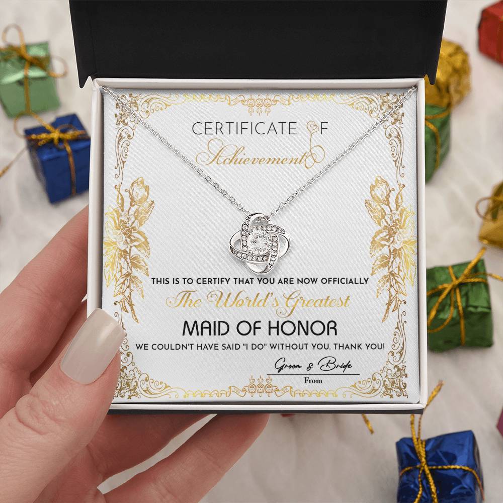 Maid Of Honor-Certificate Of Achievement