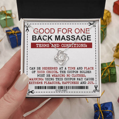 Wife Gift - Love Knot Necklace - Back Massage Coupon