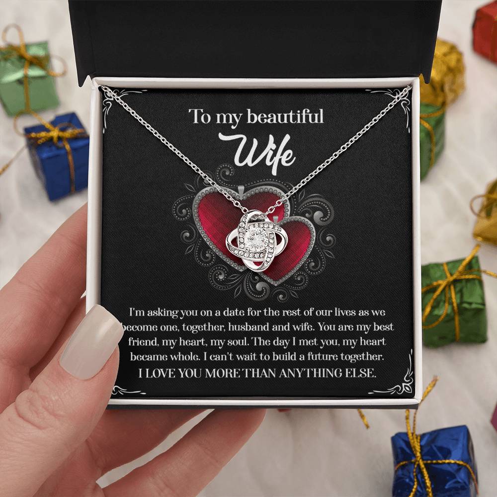 To My Wife - Love Knot  Necklace - My Heart Became Whole