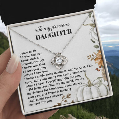 To My Daughter - I Did It From Love - Love Knot Necklace