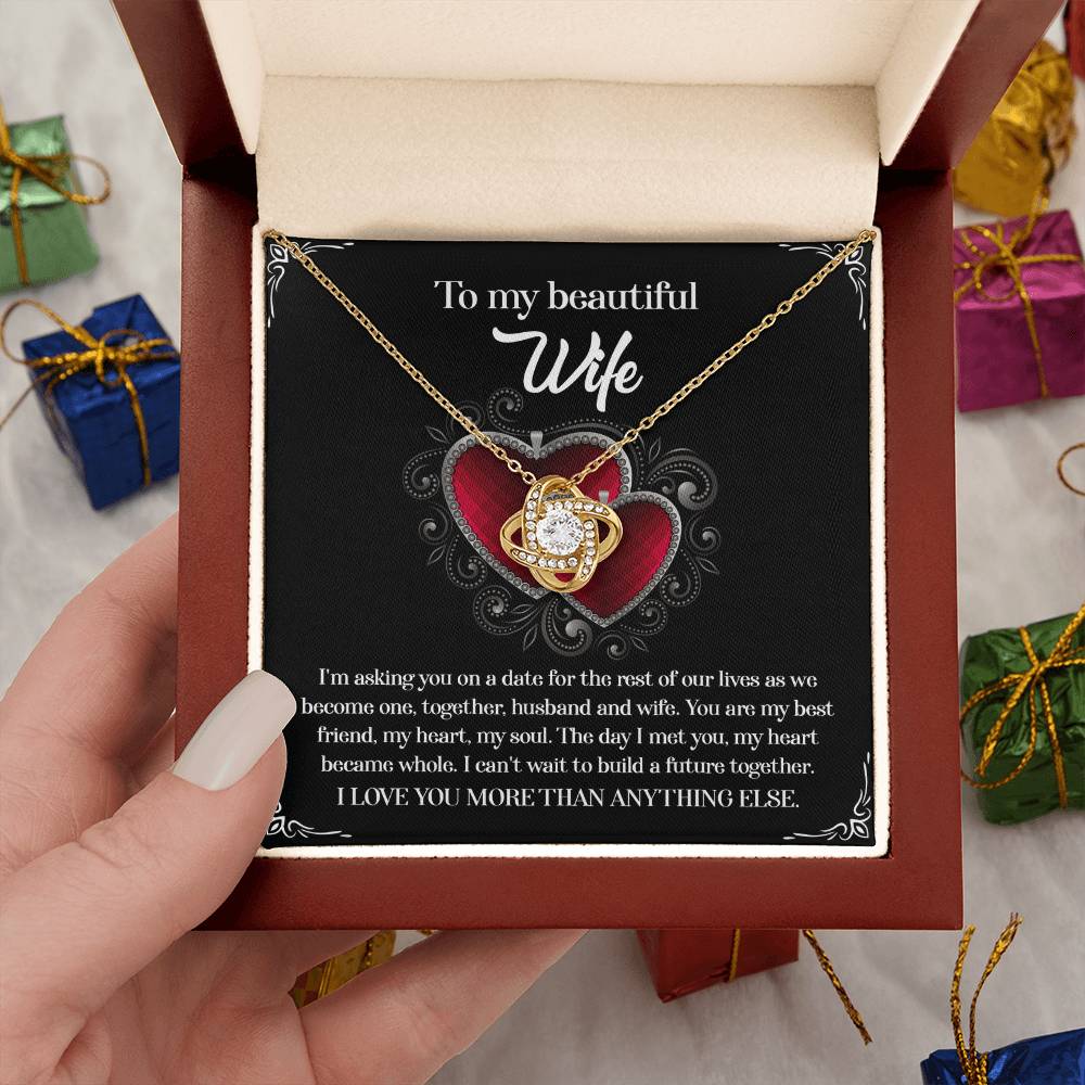 To My Wife - Love Knot  Necklace - My Heart Became Whole