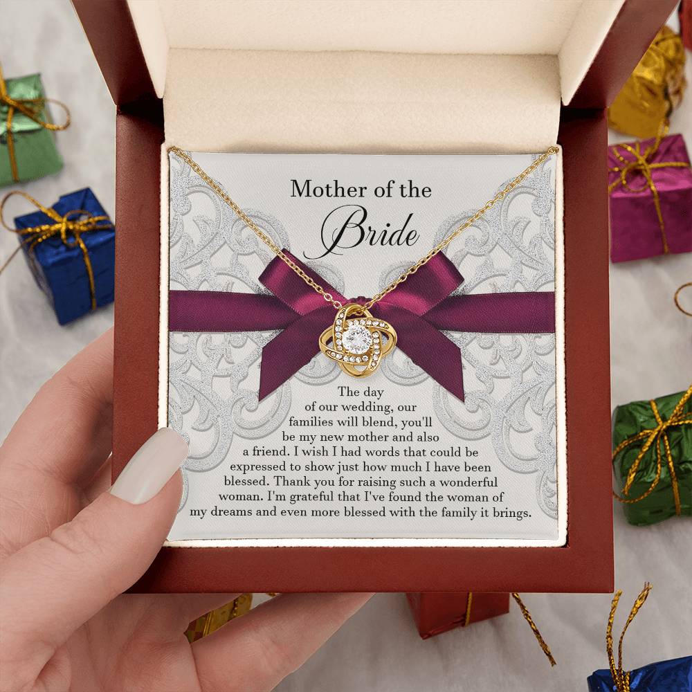 Mother of the Bride Gift from Groom - Love Knot  Necklace - My New Mother