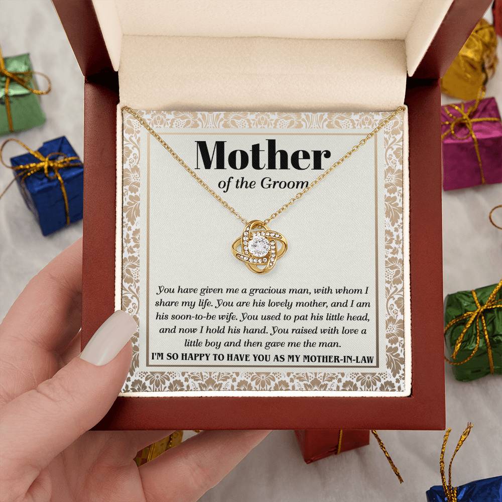 Mother Of The Groom Gift - Love Knot Necklace - Happy To Have You