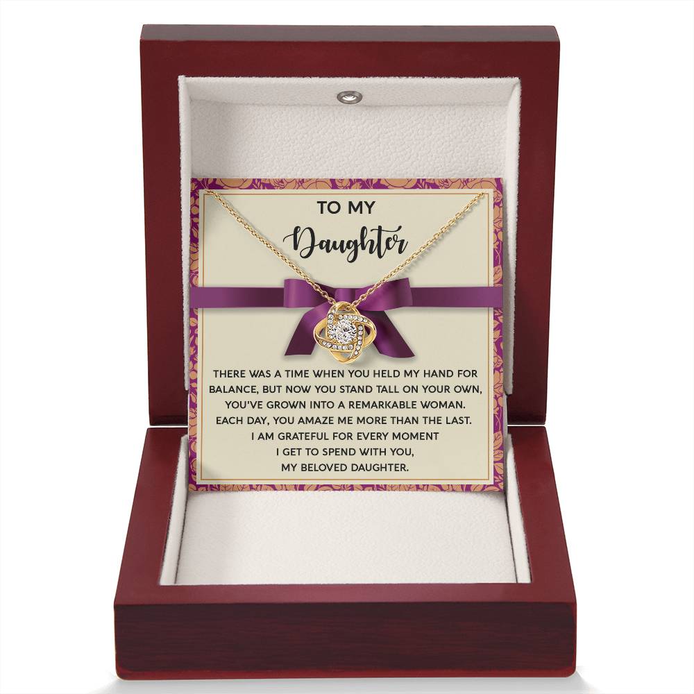 To My Daughter - Grown Into A Remarkable Woman - Love Knot Necklace