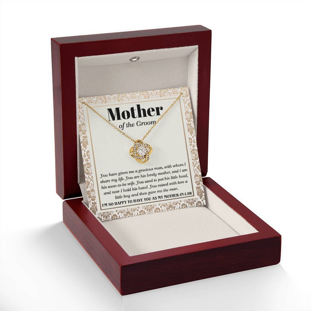 Mother Of The Groom Gift - Love Knot Necklace - Happy To Have You