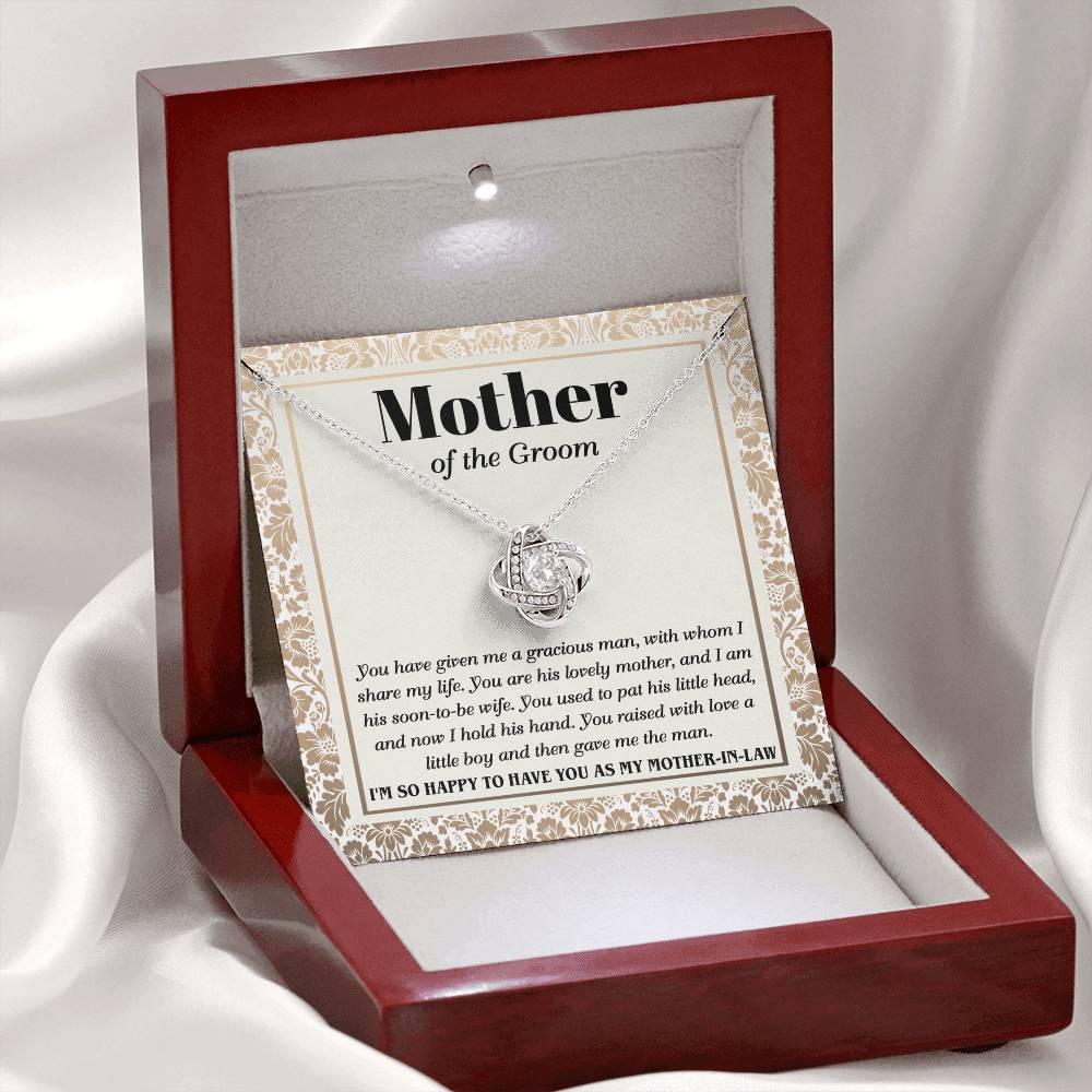 Mother Of The Groom Gift - Love Knot Necklace - Happy To Have You