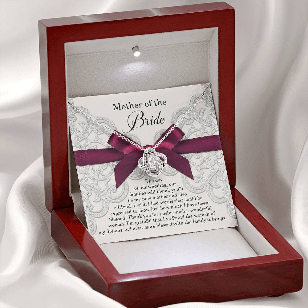 Mother of the Bride Gift from Groom - Love Knot  Necklace - My New Mother