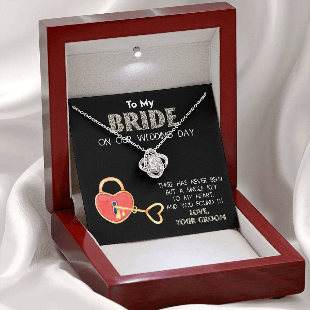 To My Bride - Love Knot Necklace Gift - A Single Key