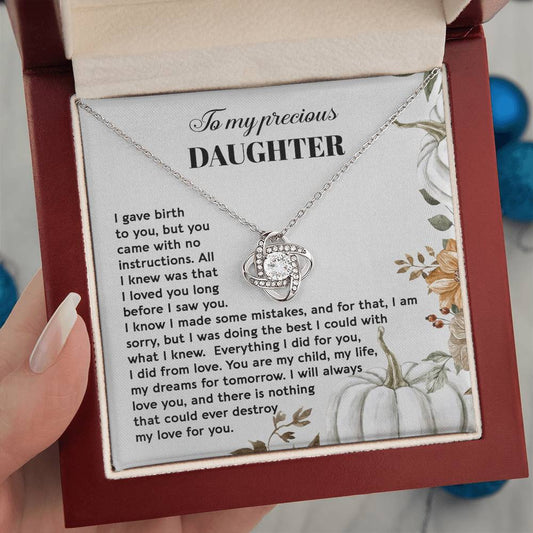 To My Daughter - I Did It From Love - Love Knot Necklace