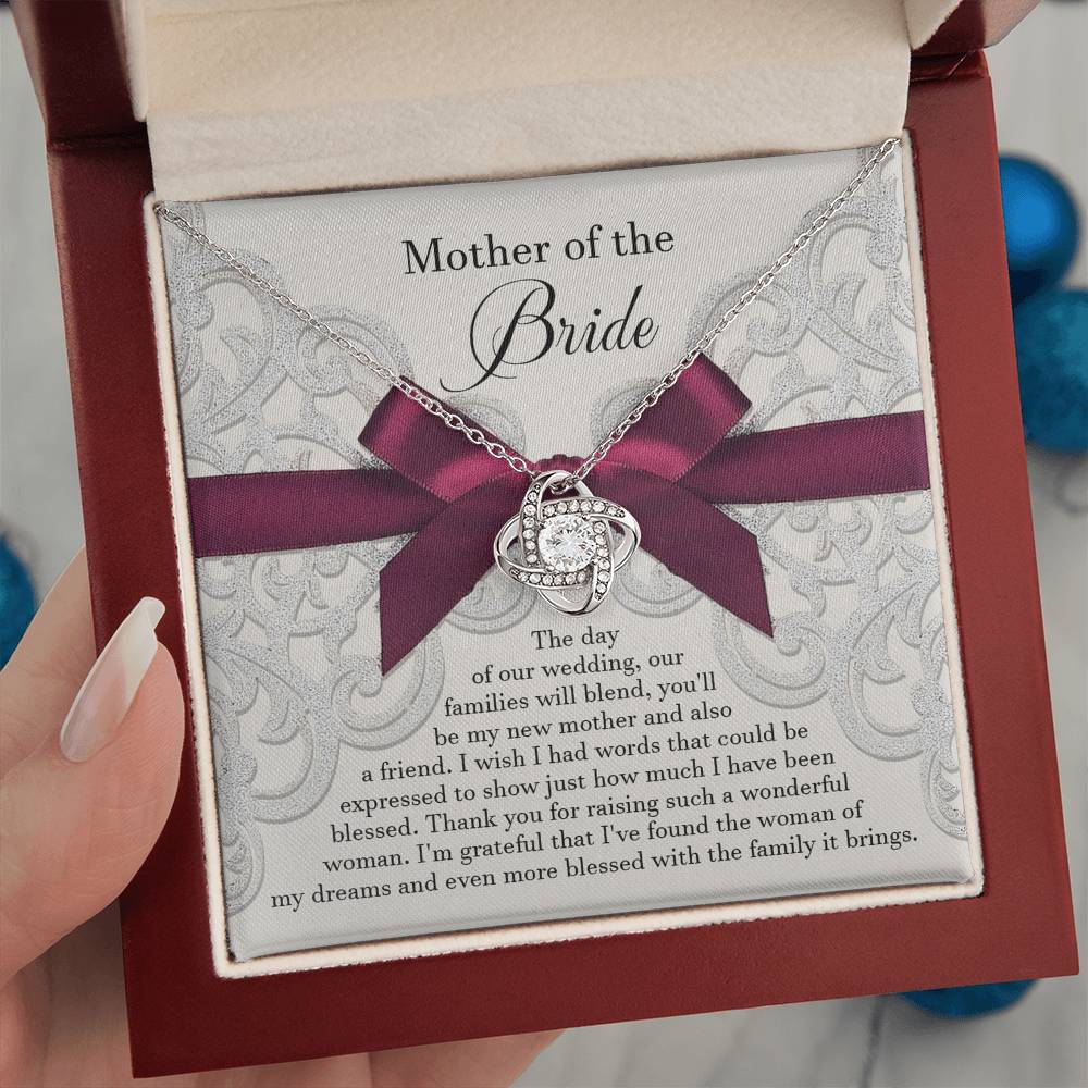 Mother of the Bride Gift from Groom - Love Knot  Necklace - My New Mother