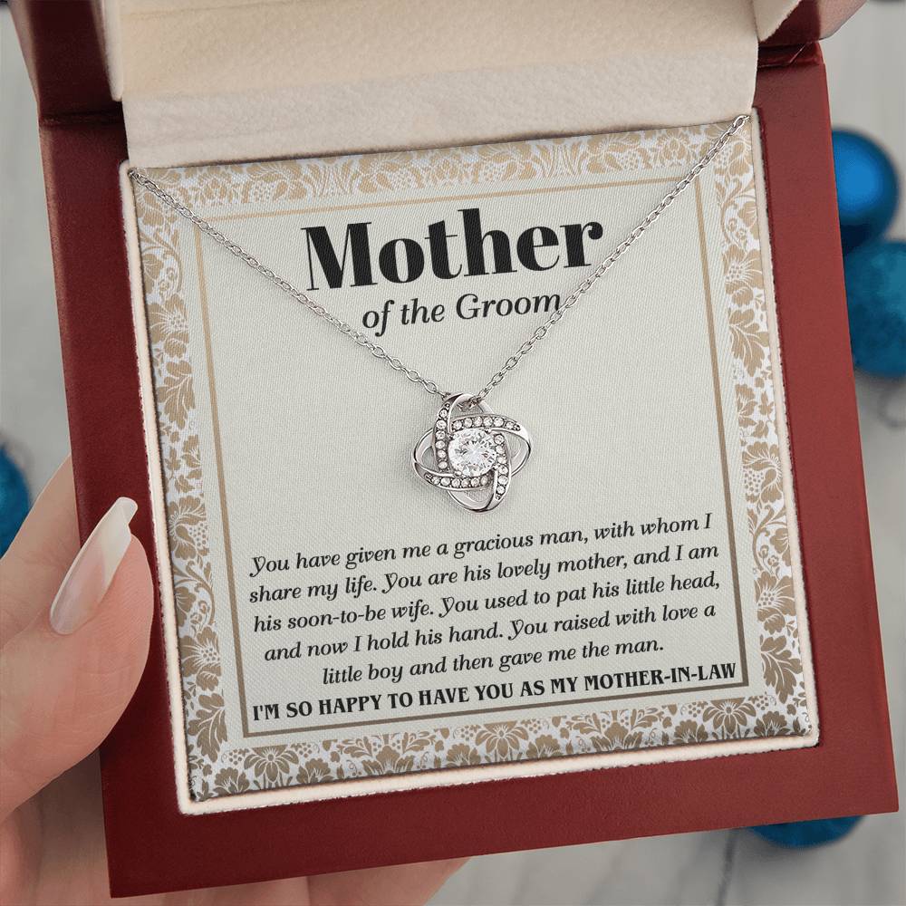 Mother Of The Groom Gift - Love Knot Necklace - Happy To Have You