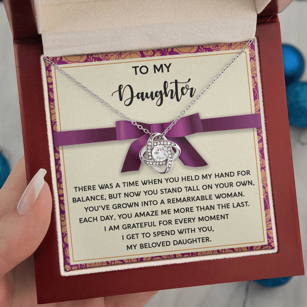 To My Daughter - Grown Into A Remarkable Woman - Love Knot Necklace