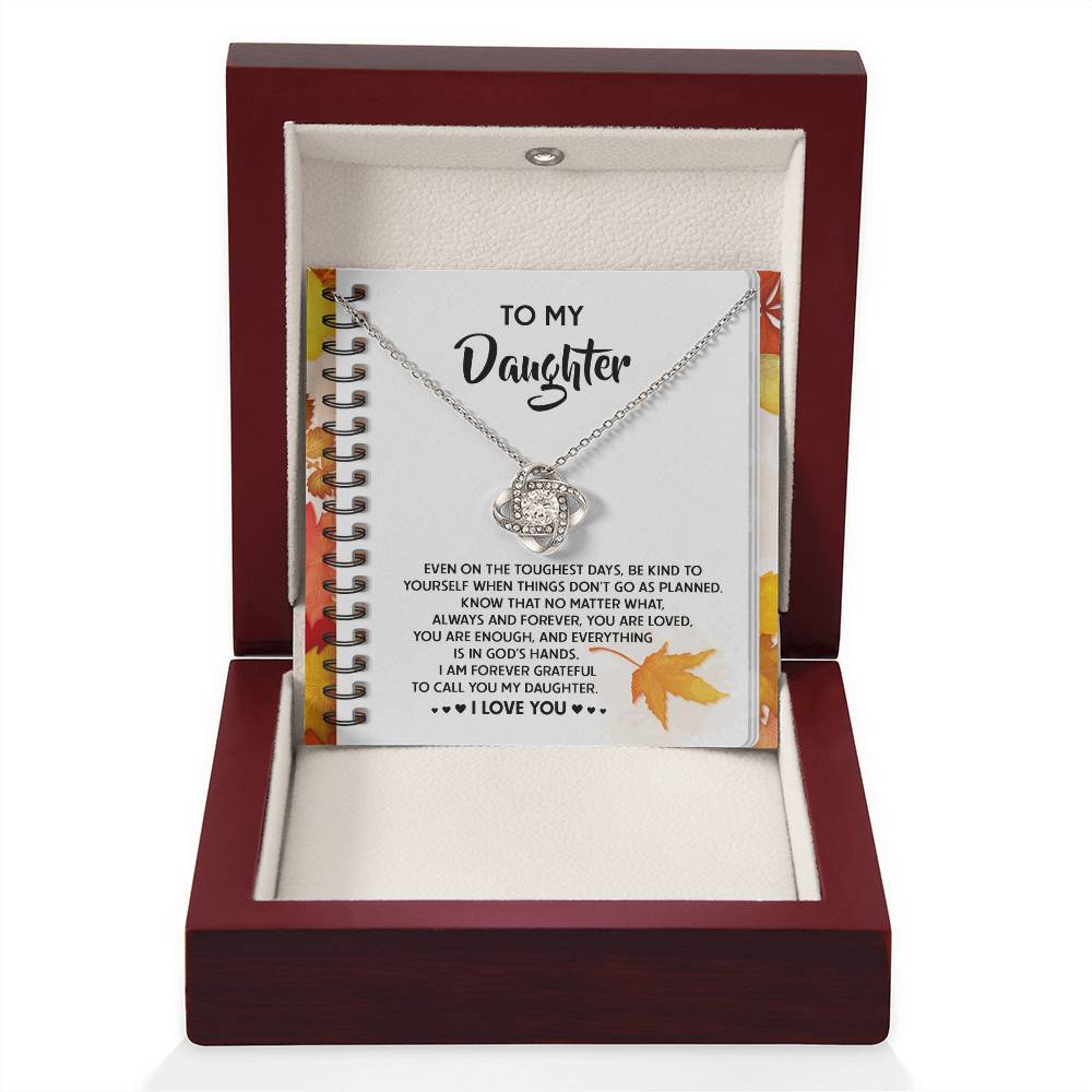 To My Daughter - In God's Hands - Love Knot Necklace