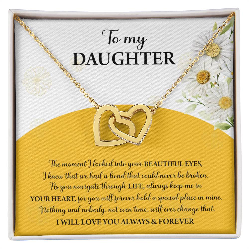 To My Daughter - Interlocking Hearts Necklace Gift - A Special Place