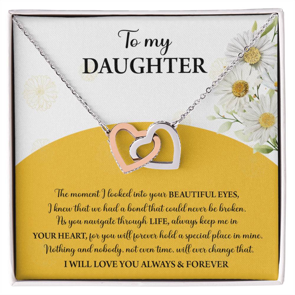 To My Daughter - Interlocking Hearts Necklace Gift - A Special Place