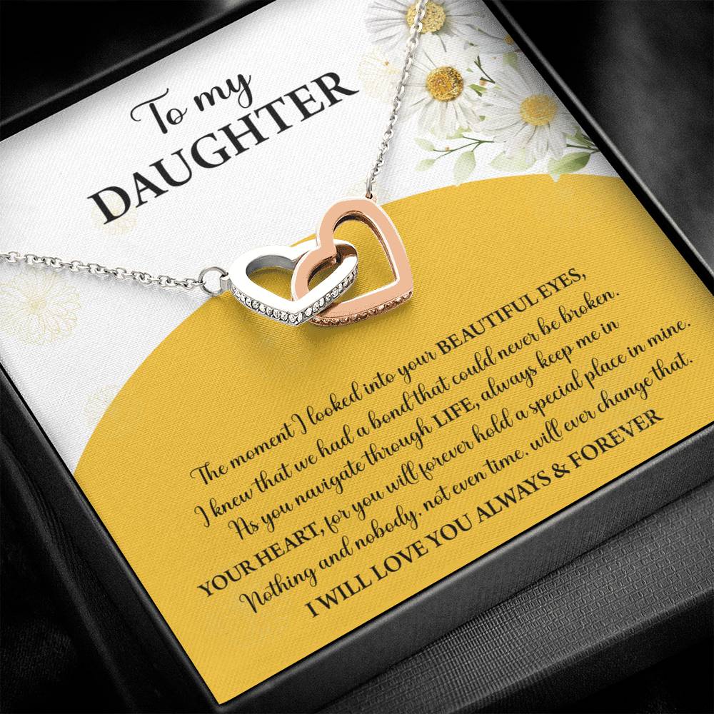 To My Daughter - Interlocking Hearts Necklace Gift - A Special Place