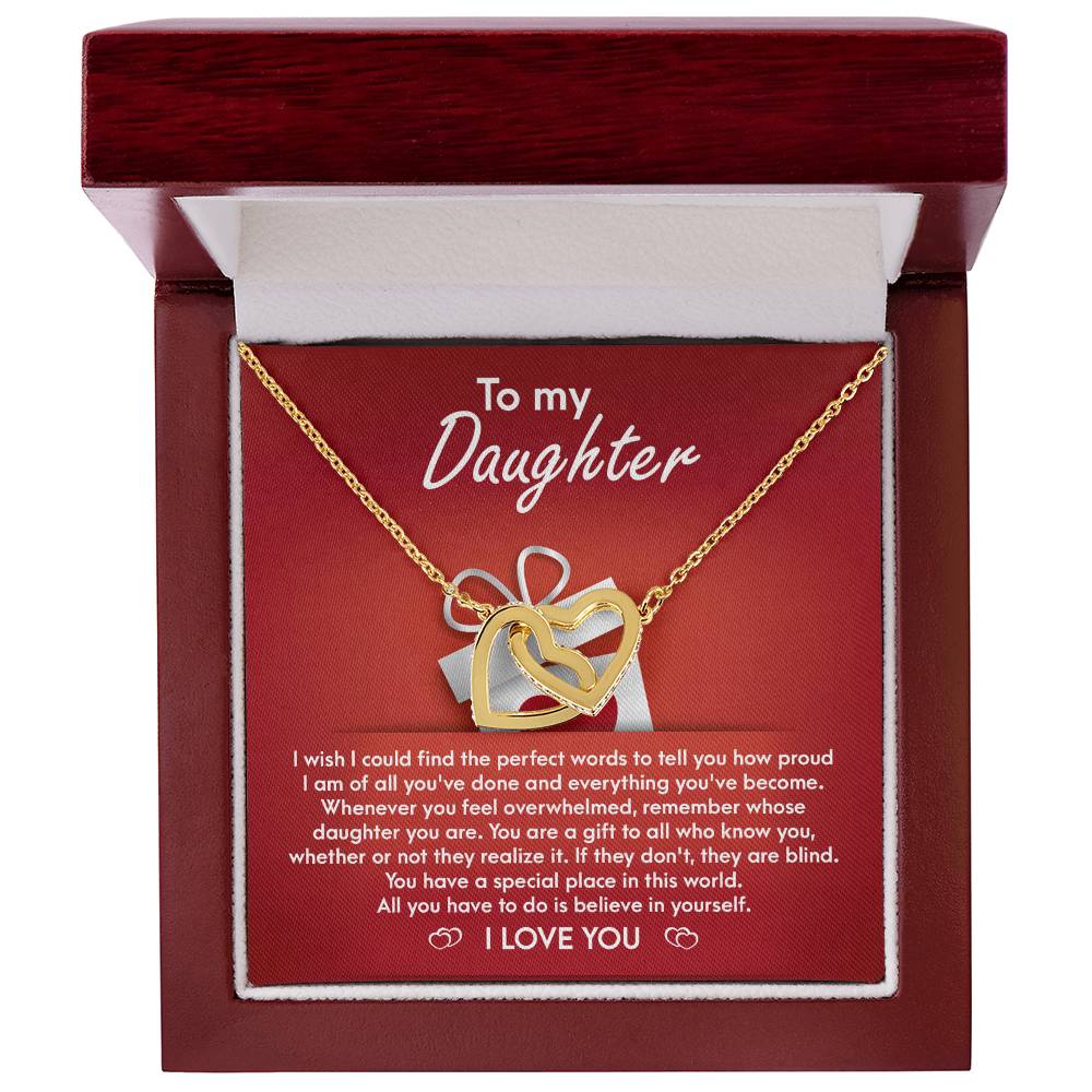 To My Daughter - Interlocking Hearts Necklace Gift - You Are A Gift