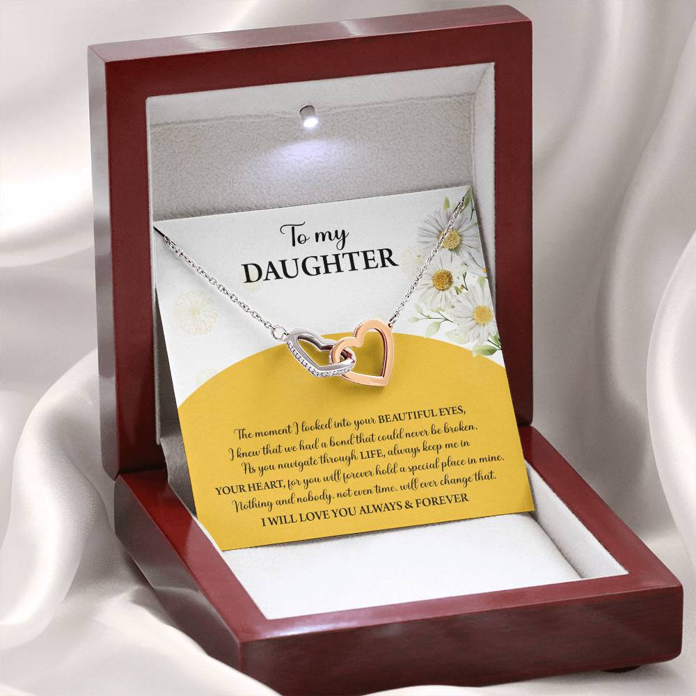 To My Daughter - Interlocking Hearts Necklace Gift - A Special Place