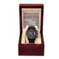 To My Husband - Mens Black Wrist Watch with Mahogany Box and Message Card - Nutrition Facts