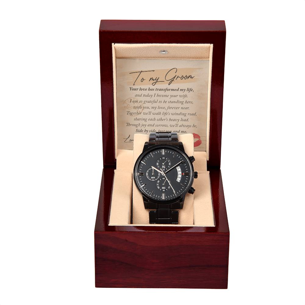 To My Groom Gift - You And Me - Metal Chronograph Watch