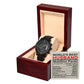 To My Husband - Mens Black Wrist Watch with Mahogany Box and Message Card - Nutrition Facts