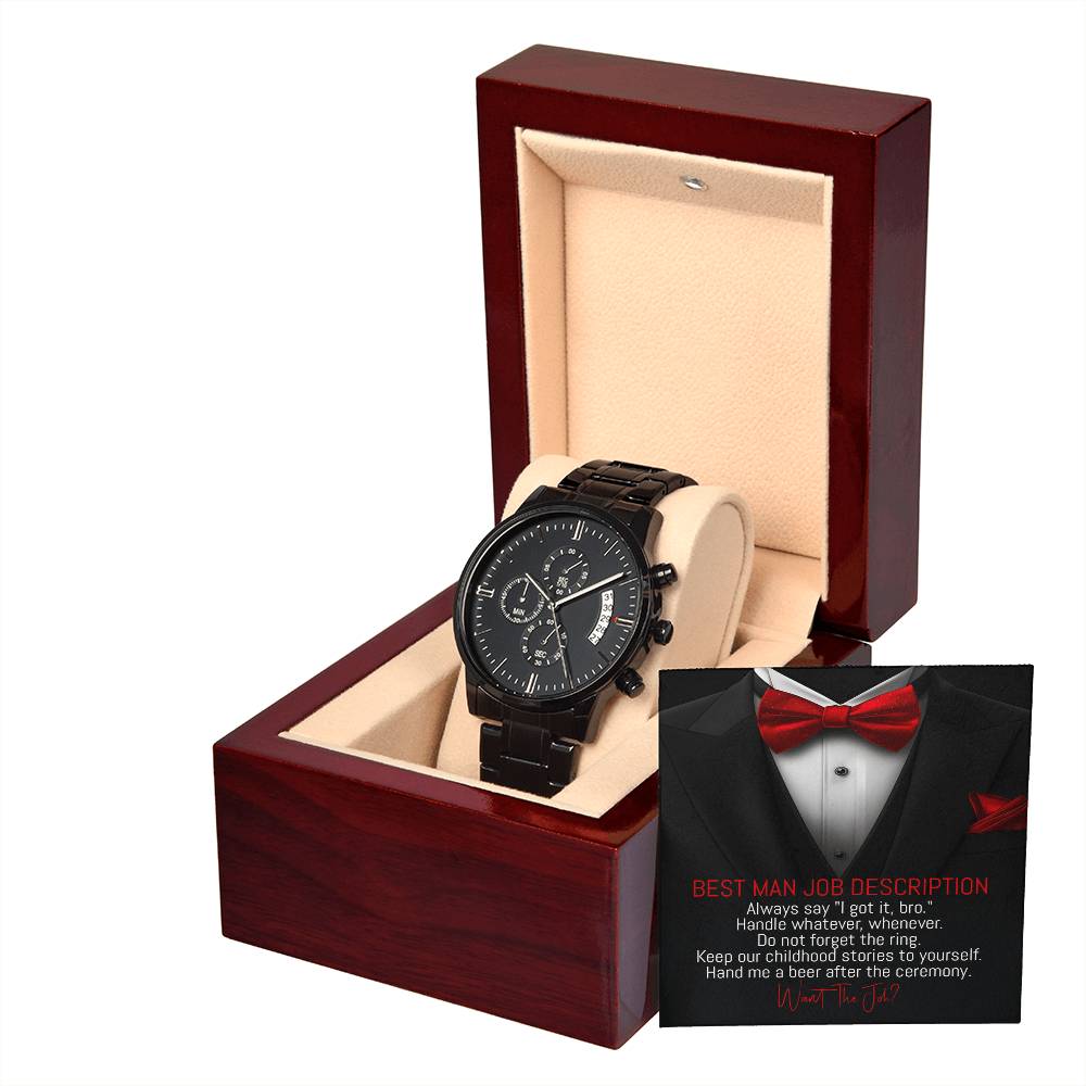 Best Man Gift-Want The Job-Metal Chronograph Watch