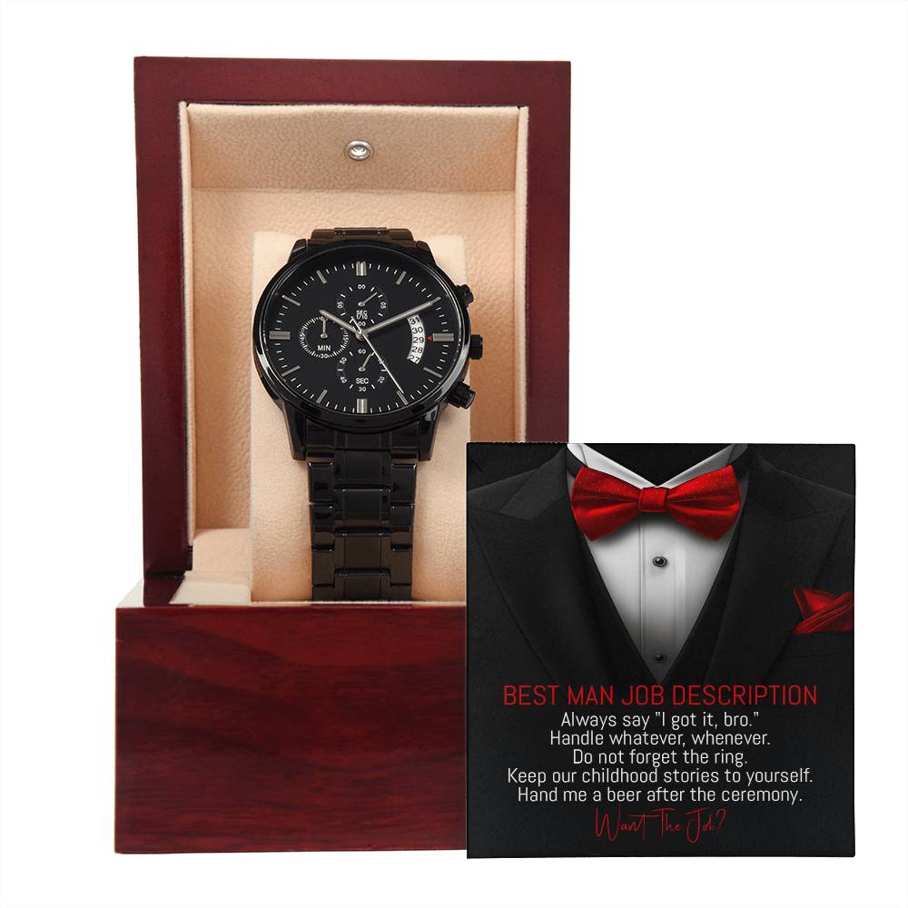 Best Man Gift-Want The Job-Metal Chronograph Watch
