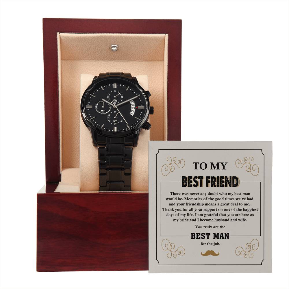 Best Man Gift - All Your Support - Metal Chronograph Watch