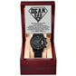 Dad Watch Gift - My Hero - Black Chronograph Watch with Mahogany Box