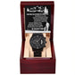 Dad Watch Gift - Called It Dad - Black Chronograph Watch with Mahogany Box