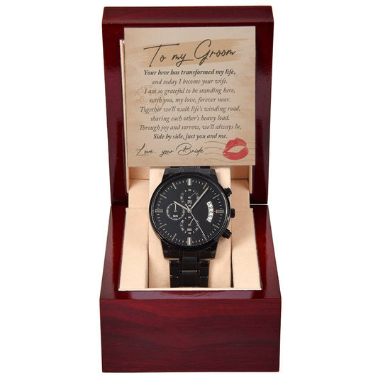 To My Groom Gift - You And Me - Metal Chronograph Watch