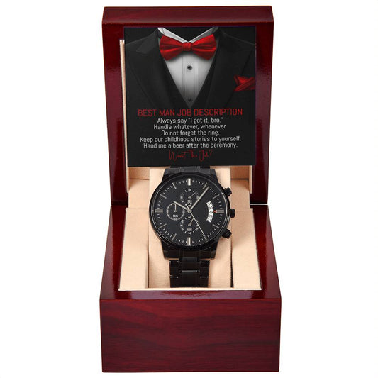 Best Man Gift-Want The Job-Metal Chronograph Watch