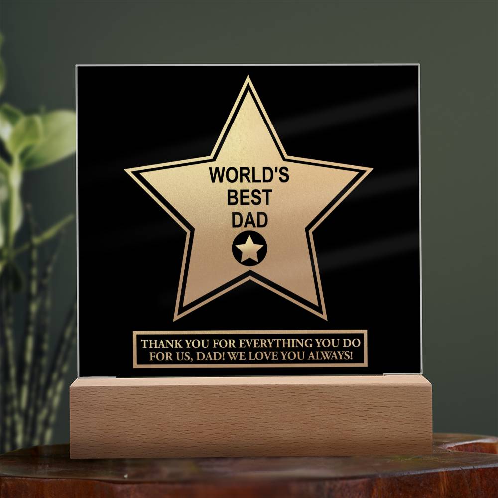 Dad Gift-Worlds Best Dad Desktop Acrylic Plaque Sign