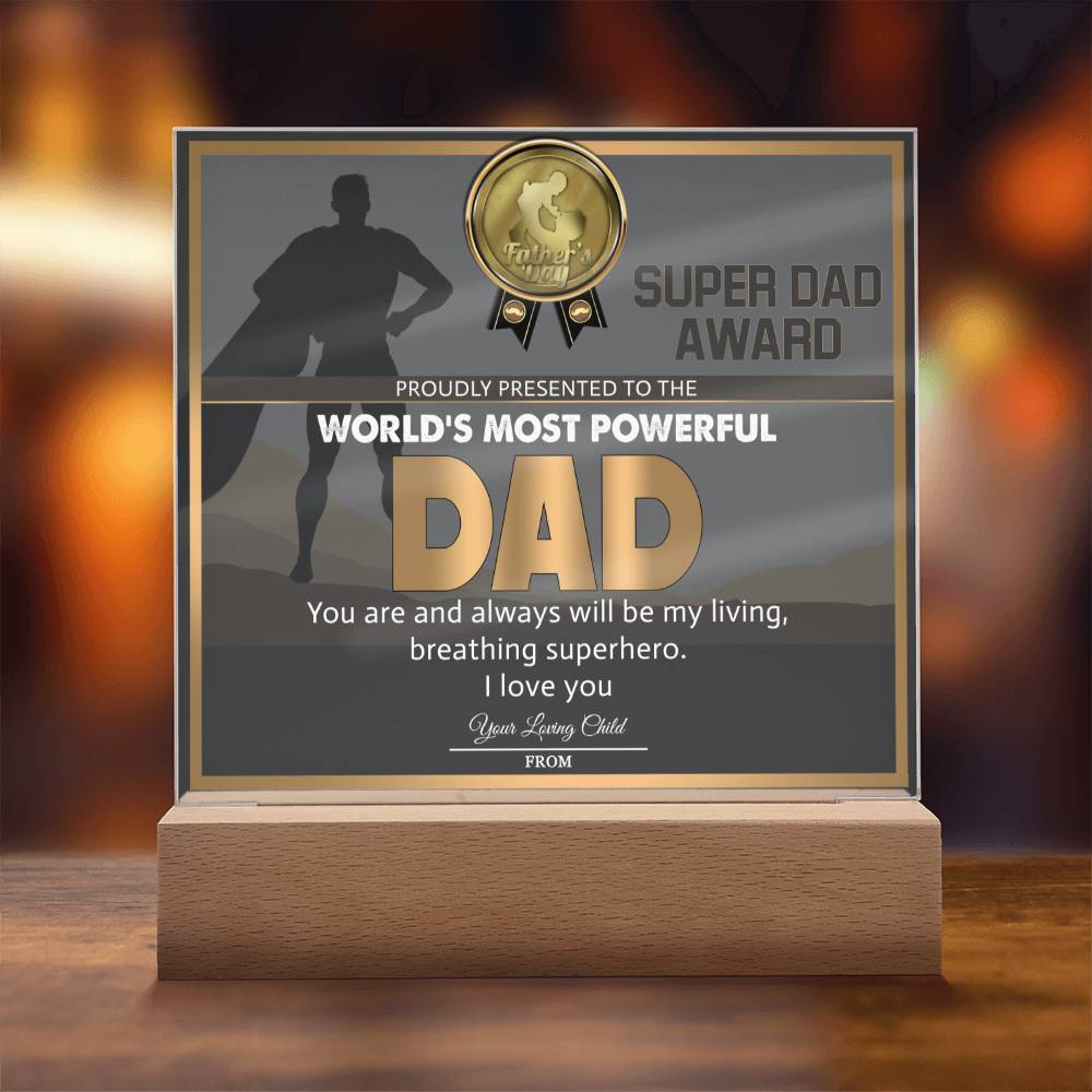 Dad Gift-Super Dad Award Acrylic Plaque