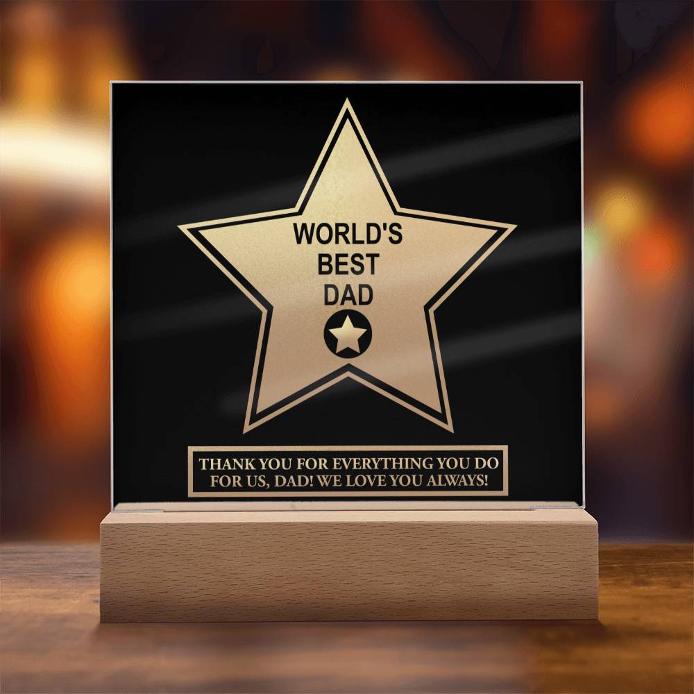 Dad Gift-Worlds Best Dad Desktop Acrylic Plaque Sign