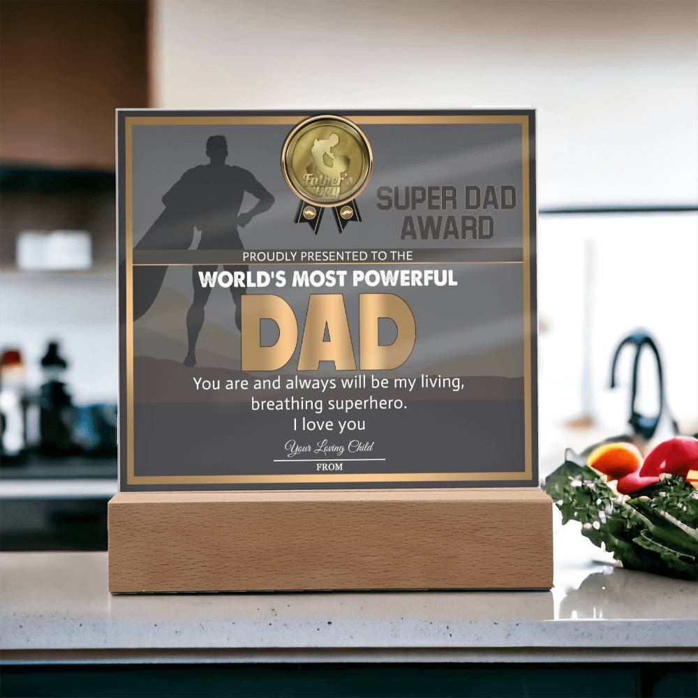 Dad Gift-Super Dad Award Acrylic Plaque