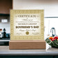 Boyfriends Dad Gift-Certificate Of Achievement Acrylic Plaque