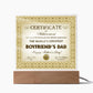 Boyfriends Dad Gift-Certificate Of Achievement Acrylic Plaque