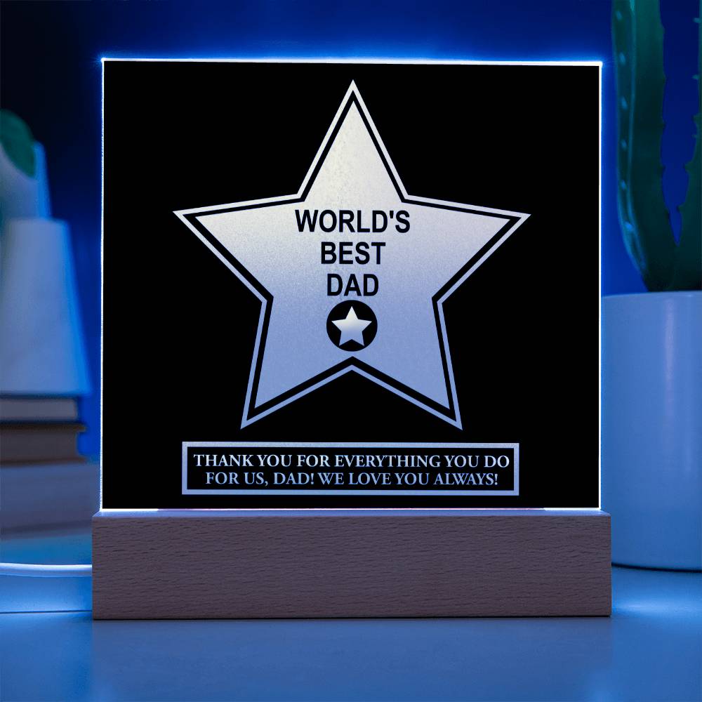 Dad Gift-Worlds Best Dad Desktop Acrylic Plaque Sign