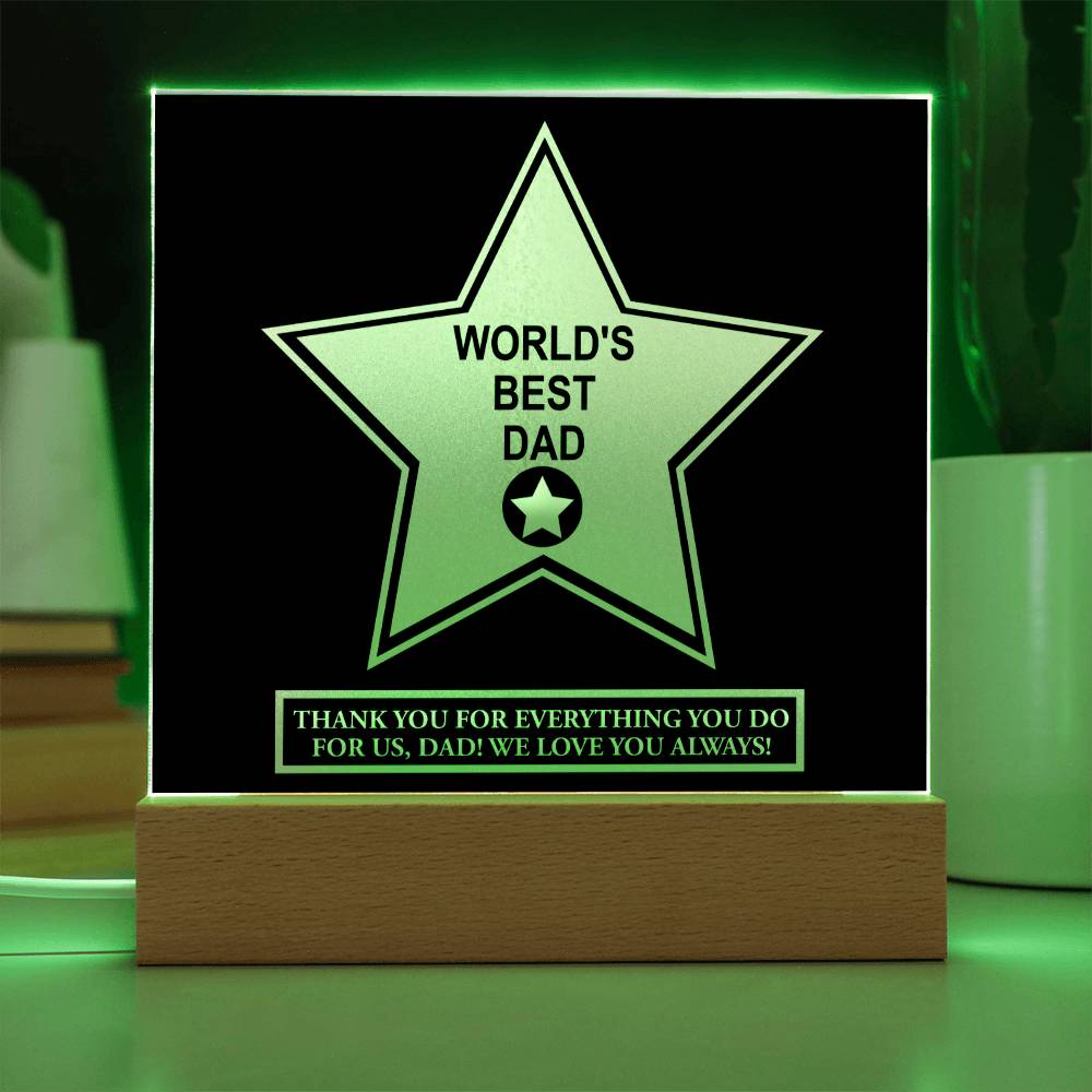 Dad Gift-Worlds Best Dad Desktop Acrylic Plaque Sign