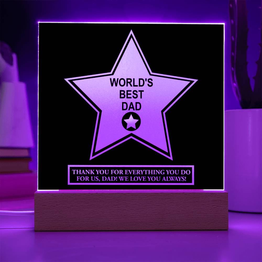 Dad Gift-Worlds Best Dad Desktop Acrylic Plaque Sign