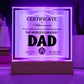 Dad Gift-Officially Recognized As The Worlds Greatest Dad Certificate-Acrylic Plaque