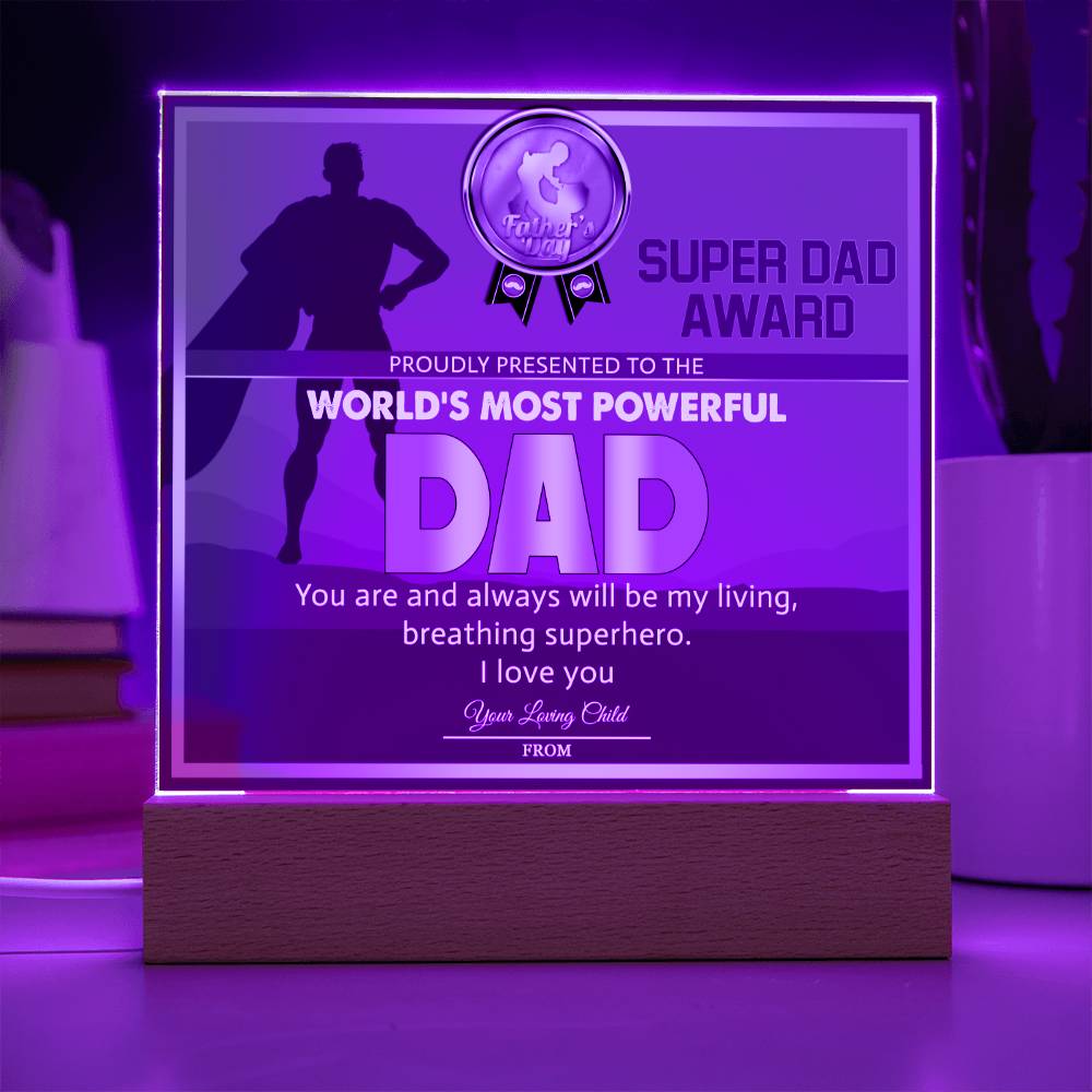Dad Gift-Super Dad Award Acrylic Plaque
