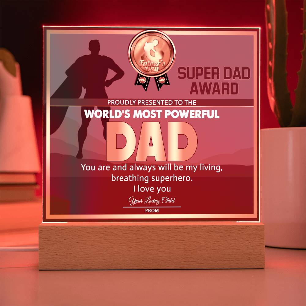 Dad Gift-Super Dad Award Acrylic Plaque