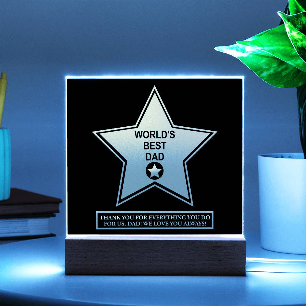 Dad Gift-Worlds Best Dad Desktop Acrylic Plaque Sign