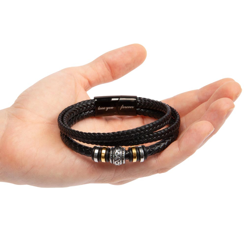 Bonus Dad Love You Forever Mens Braided Bracelet Gift - Count On You