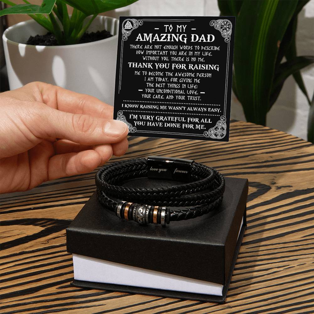 Dad Love You Forever Mens Braided Bracelet Gift - The Best Things