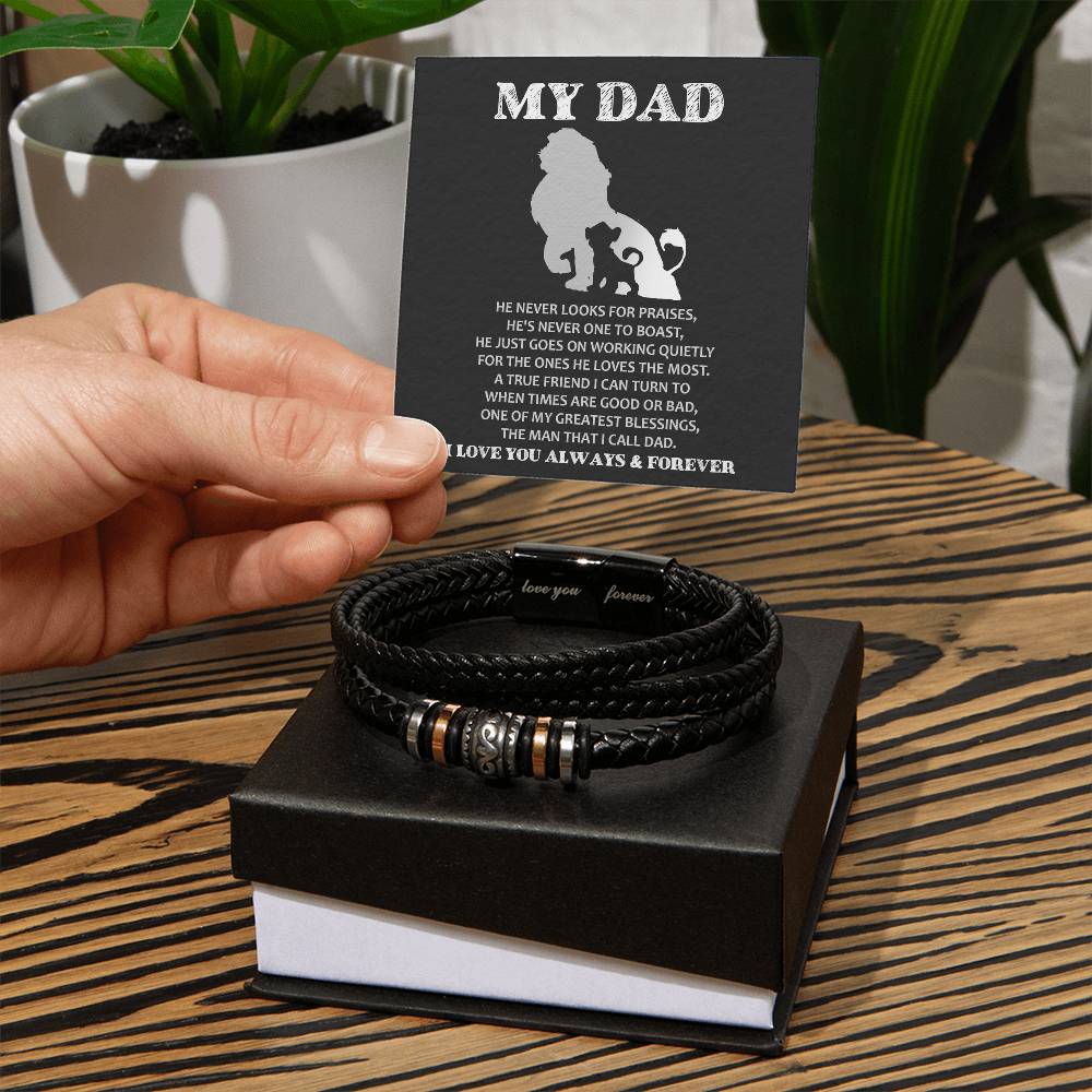 Dad Love You Forever Mens Braided Bracelet Gift -The Man