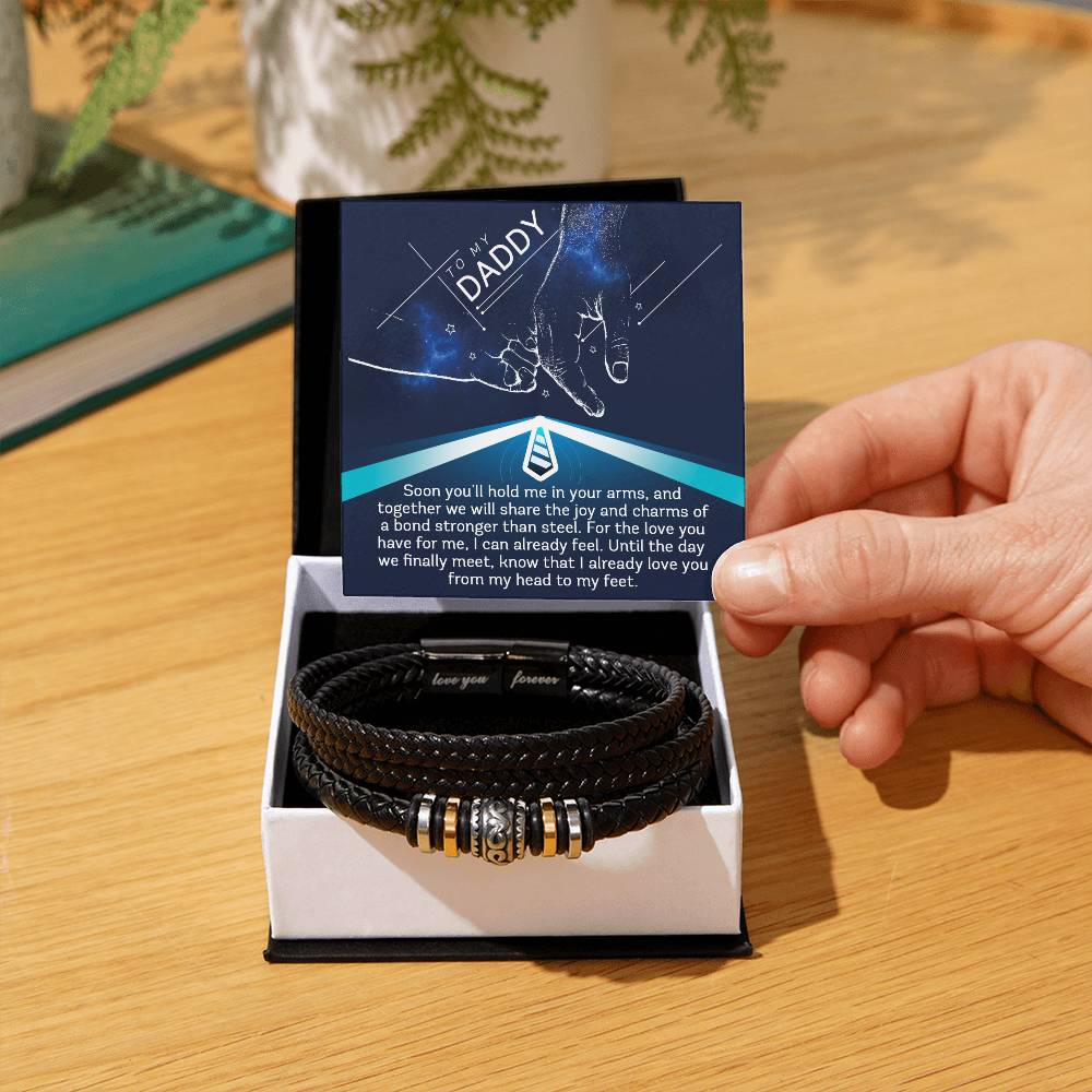 Dad To Be Bracelet  Gift - A Bond Stronger Than Steel