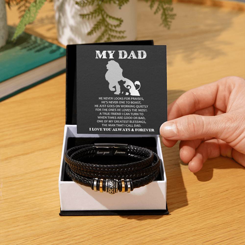 Dad Love You Forever Mens Braided Bracelet Gift -The Man